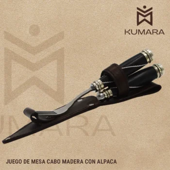 Juego de mesa Cabo madera con alpaca trenzada